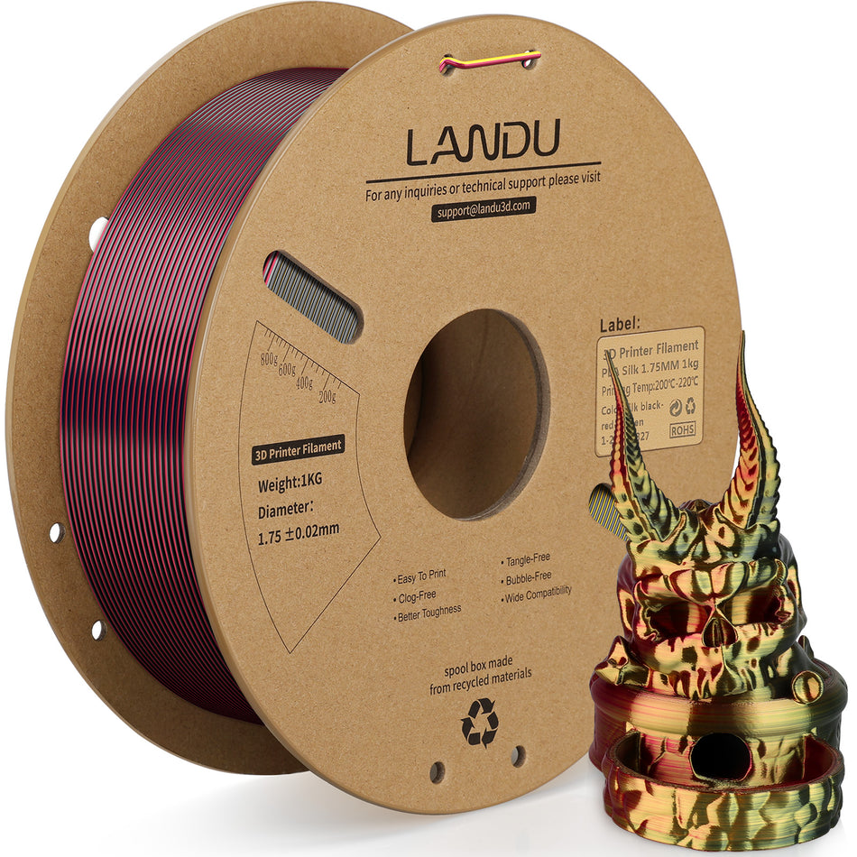  Silk Tri  color PLA red black golden